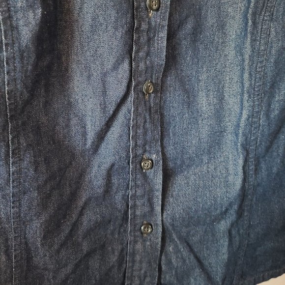 VTG Dockers Denim 100% Cotton Embroidered Vest Women's Size L - Picture 5 of 9